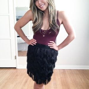 Leith Black Frill Skirt